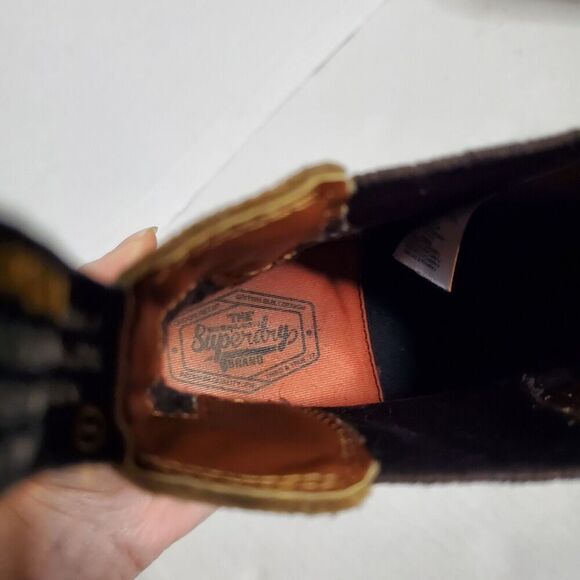 Superdry Tan Suede Chelsea Boots Size 10 Pull On Stretch Mens - Picture 13 of 16